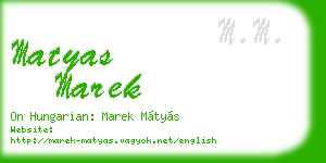 matyas marek business card